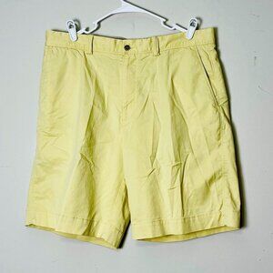 Tommy Bahama Shorts Men's 35 Khaki‎ Classic Fit Yellow Flat Front Casual Summer